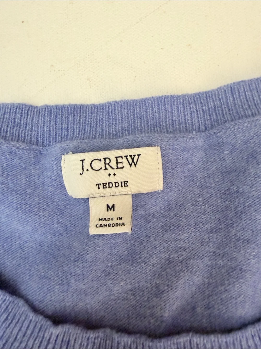 J Crew Teddie blue crew neck merino wool sweater